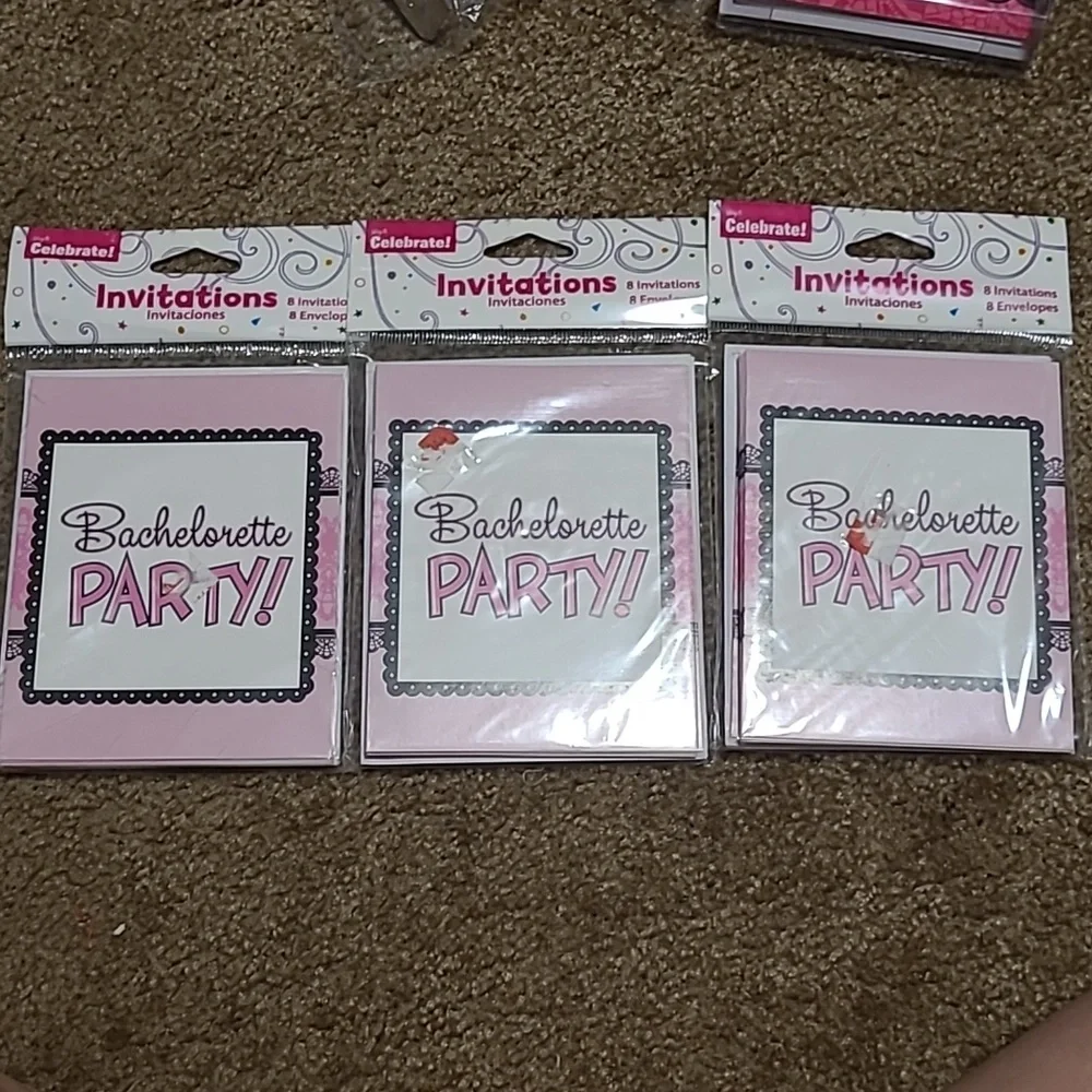 Pink Bachelorette Party Tiara & Invitations Set